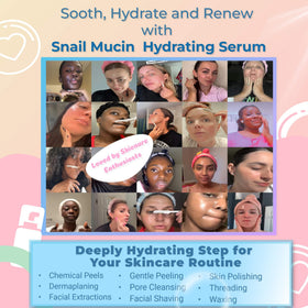 Jasclair snail mucin serum used after dermaplaning for calmer-looking skin