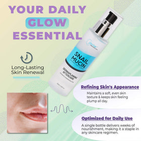 Jasclair snail mucin serum on skin shows smooth, revitalized feel after cleansing