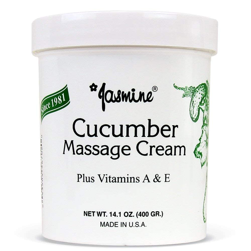 Jasmine Cucumber Massage Cream application for hydrated, smooth skin.