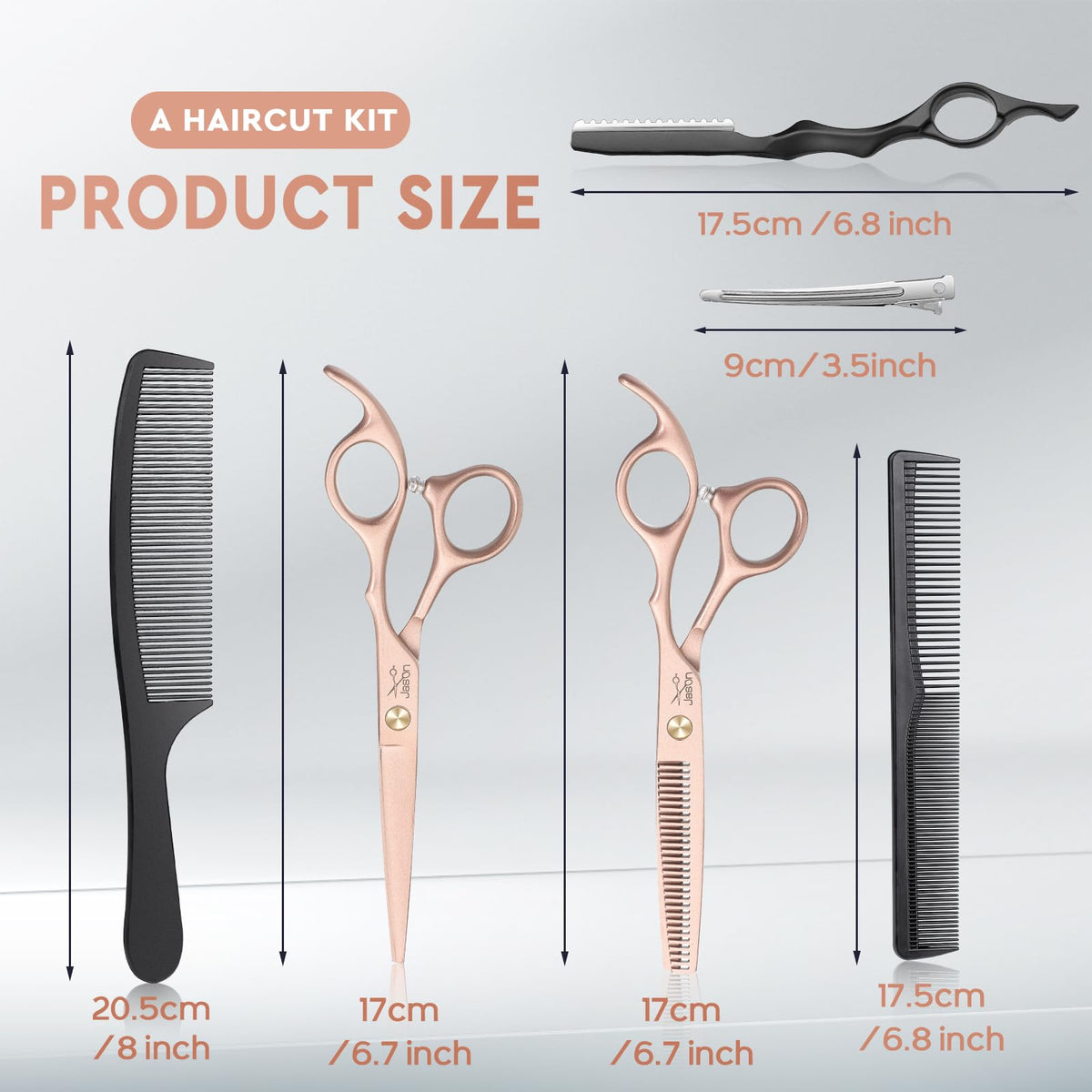JASON hair combs assist sectioning and smoothing during trims