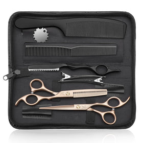 JASON hair cutting scissors straight 6.0 rosegold in hand for precise cuts