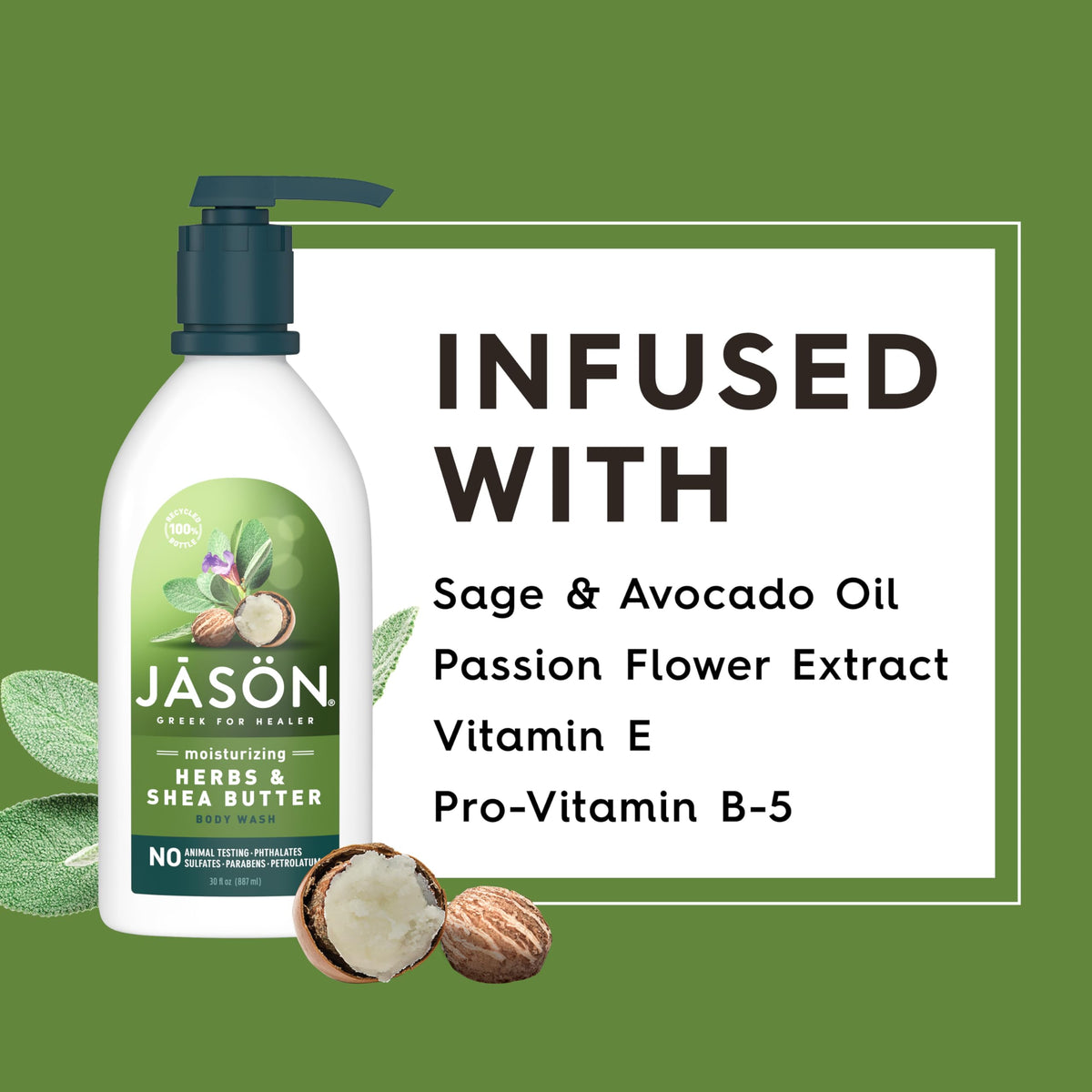 Fully post-consumer recycled bottle highlights JASON eco-conscious packaging