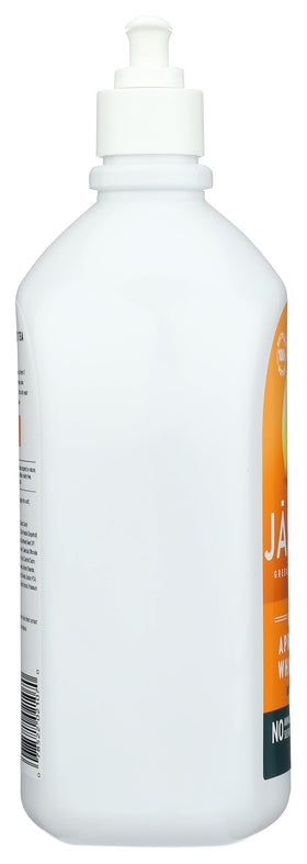 Jason Satin Shower Apricot ingredients list close-up, free from parabens and sulfates.