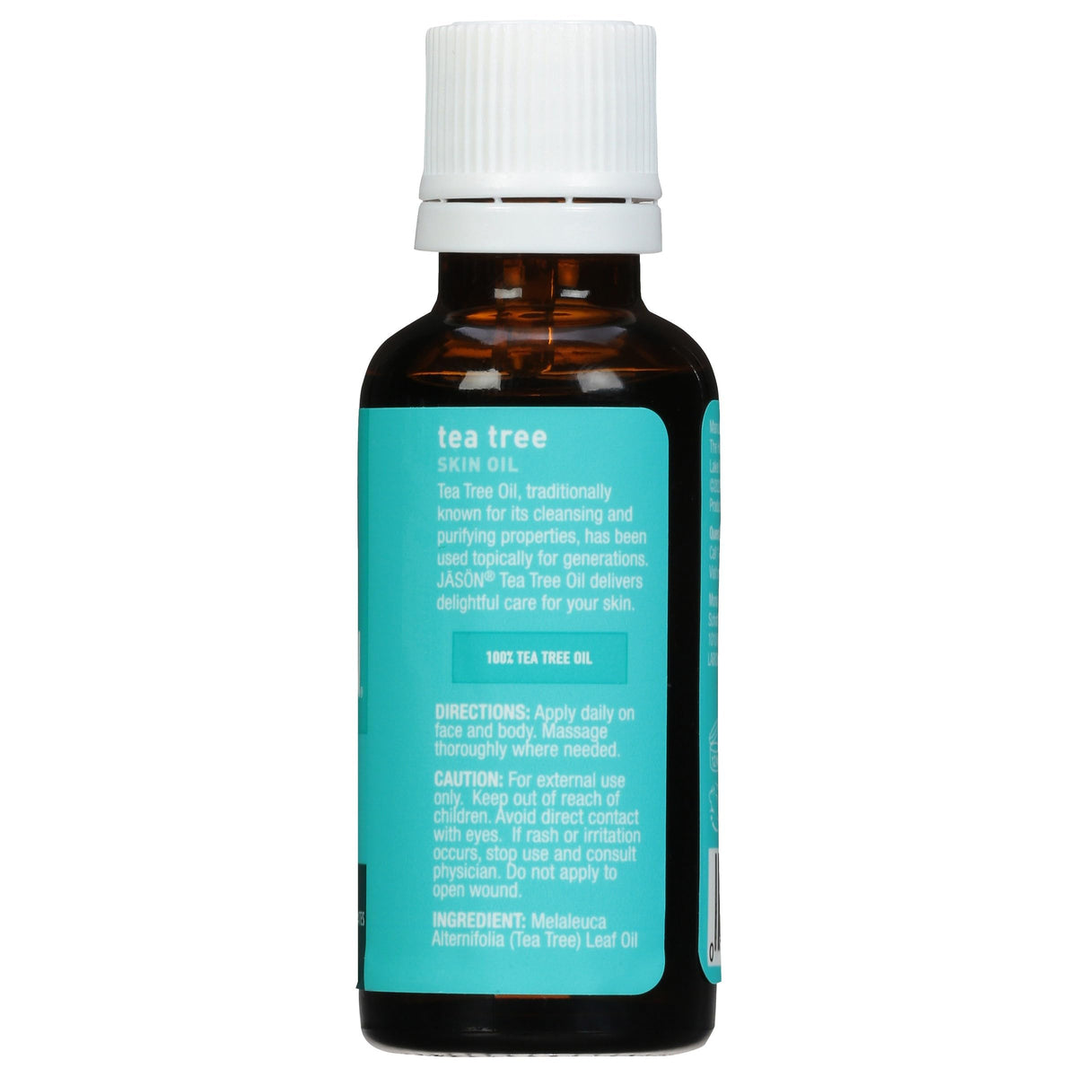 Jason Tea Tree Skin Oil bottle on counter for daily skincare routine.