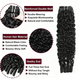 Jasperel Burmese curly bundles 14 inch weft adds volume and softness.