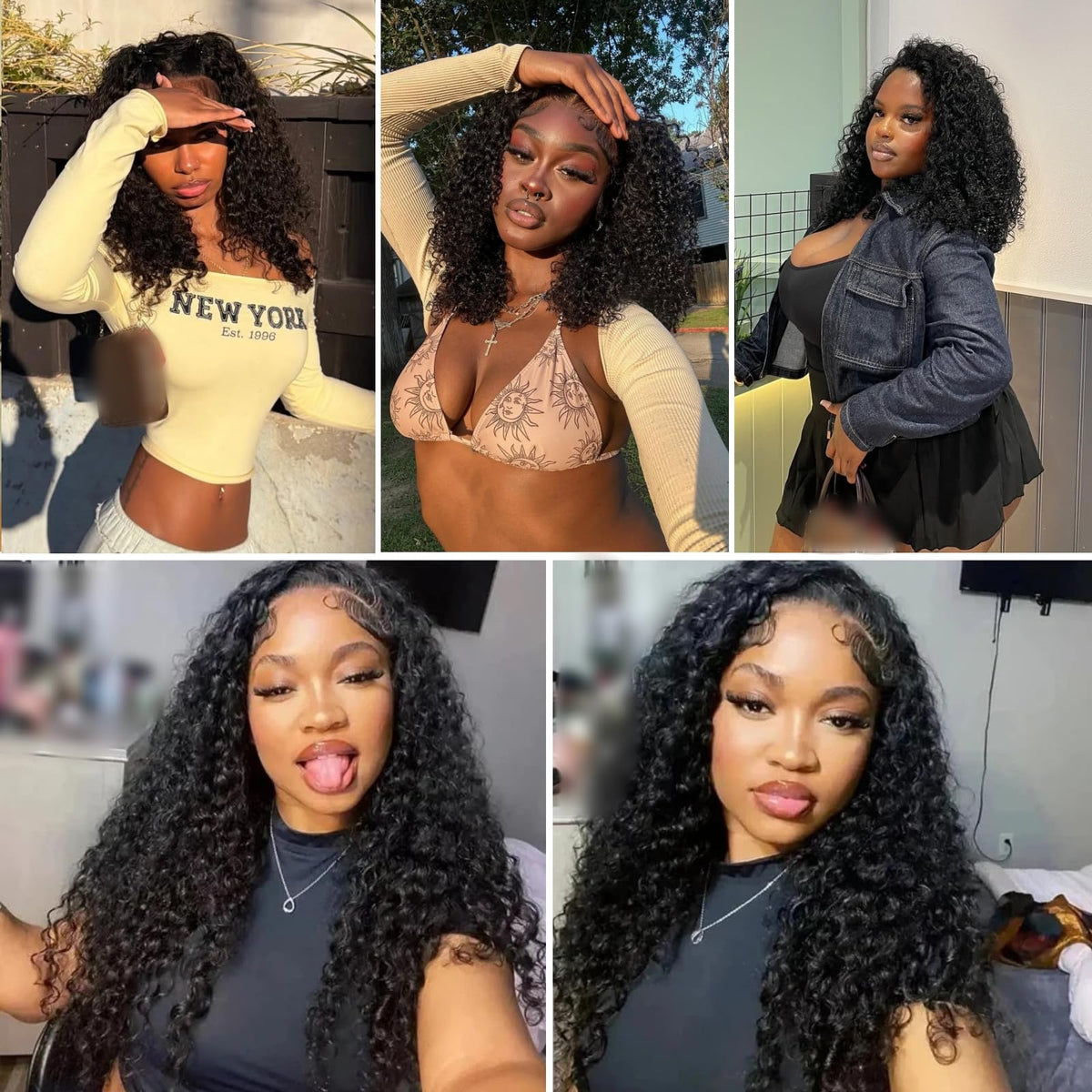 Jasperel Burmese curly bundles natural black color blends with most hair.