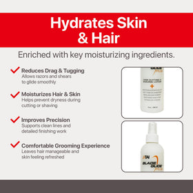Jatai Blade Glide Plus skin moisture keeps skin comfortable during a shave.