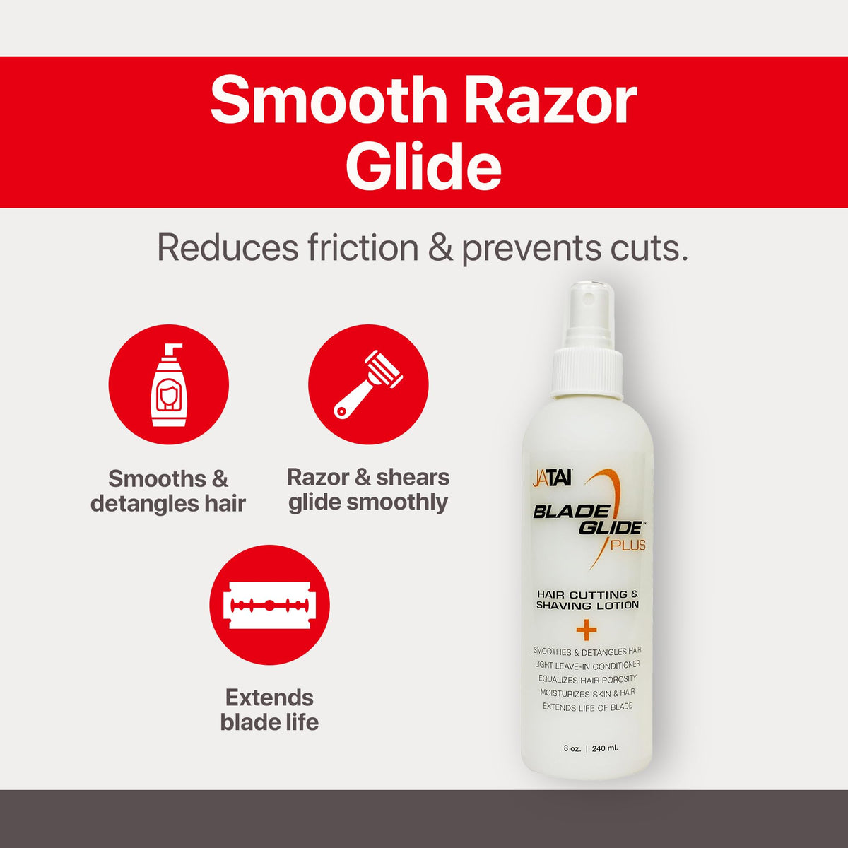 Jatai Blade Glide Plus spray application showcases easy grip and consistent glide.