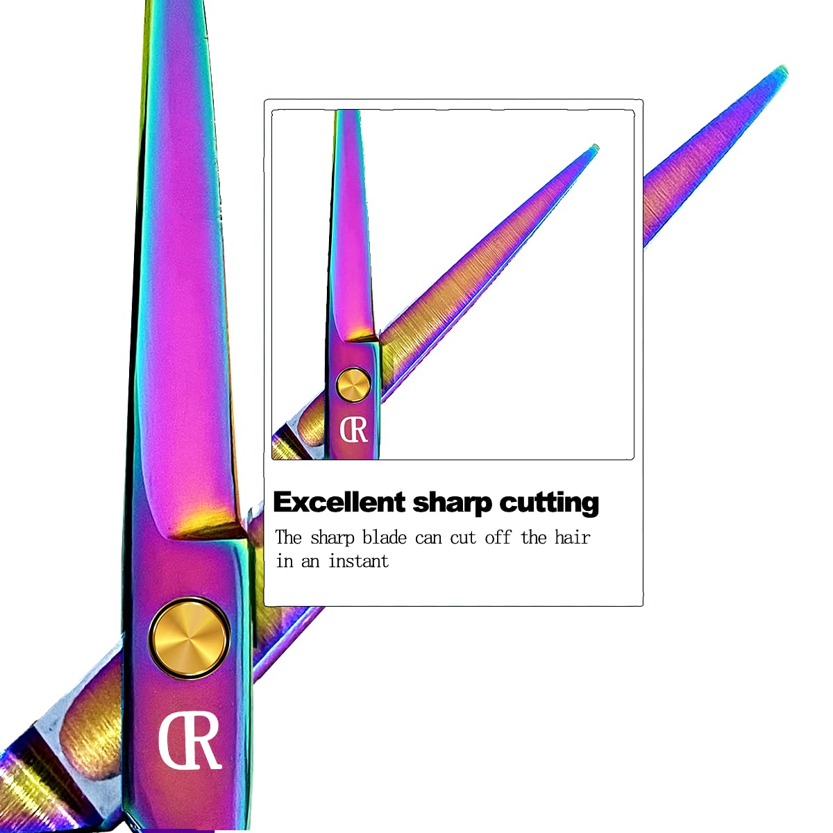 JAVENPROLIU Rainbow 28-teeth thinning blades create even texture.