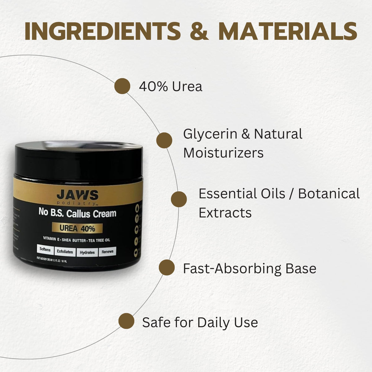 Jaws Podiatry Urea Cream easy applicator for precise use.