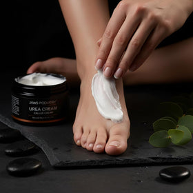 Jaws Podiatry Urea Cream relief for dry cracked heels during daily use.