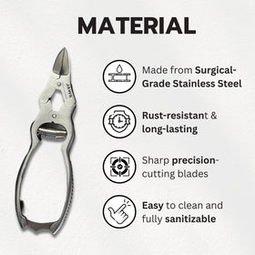 Jaws Podiatry double-action mechanism close-up enables easier leverage.