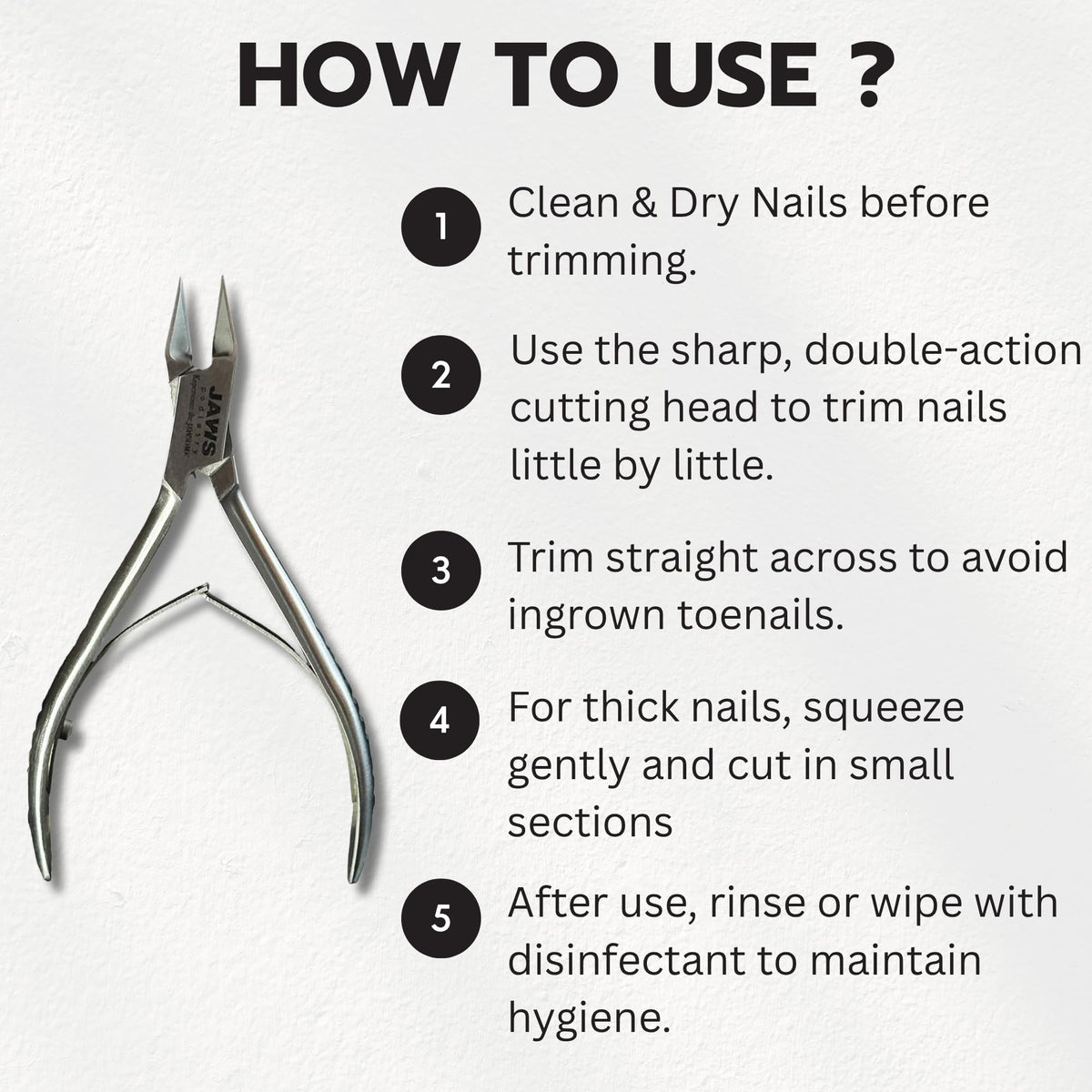 Jaws Podiatry versatile for all nail shapes and sizes in daily grooming