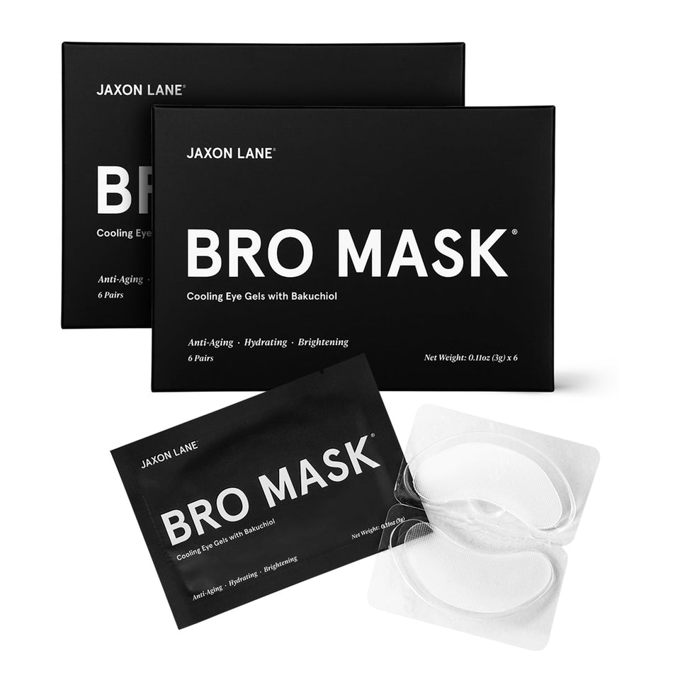 JAXON LANE Bro Mask packaging box with premium hydrogel patches for under-eye refresh
