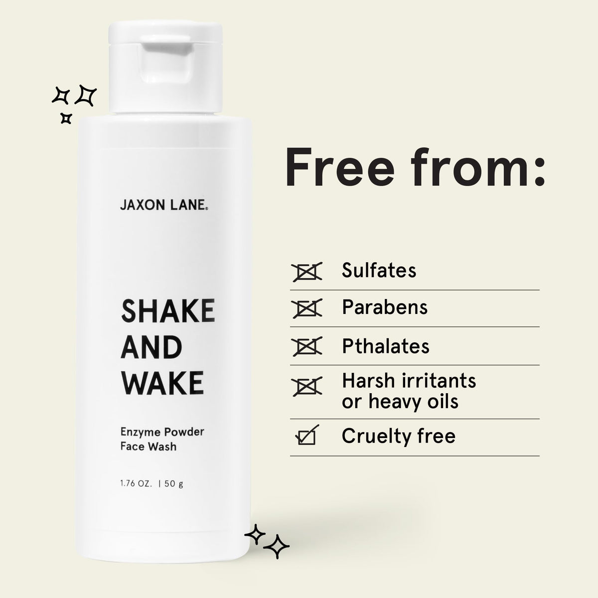 JAXON LANE cleanser highlights vitamin C and niacinamide for brighter tone support