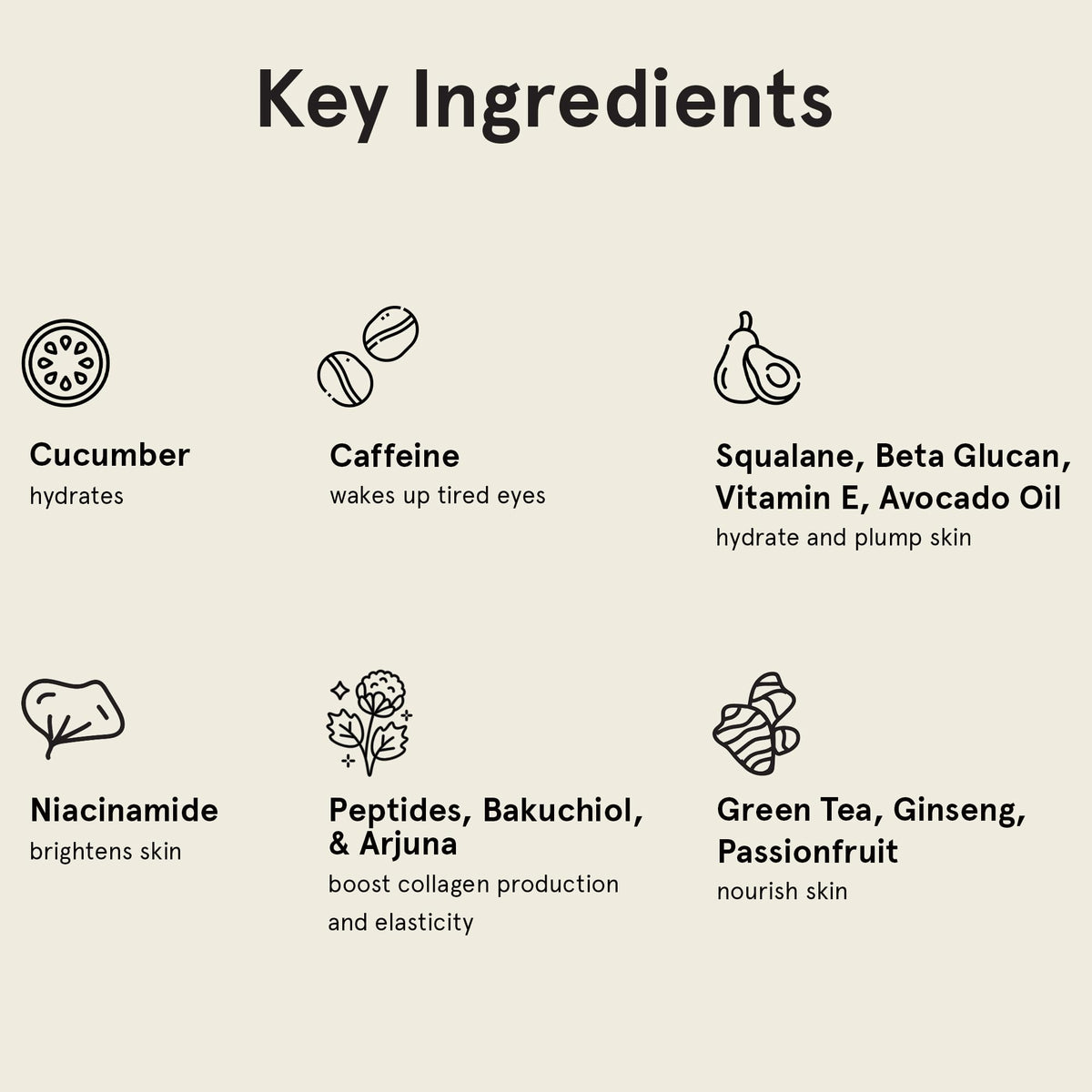 JAXON LANE niacinamide caffeine brightening image for reduced under-eye darkness.