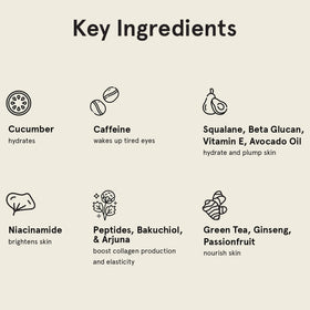 JAXON LANE niacinamide caffeine brightening image for reduced under-eye darkness.