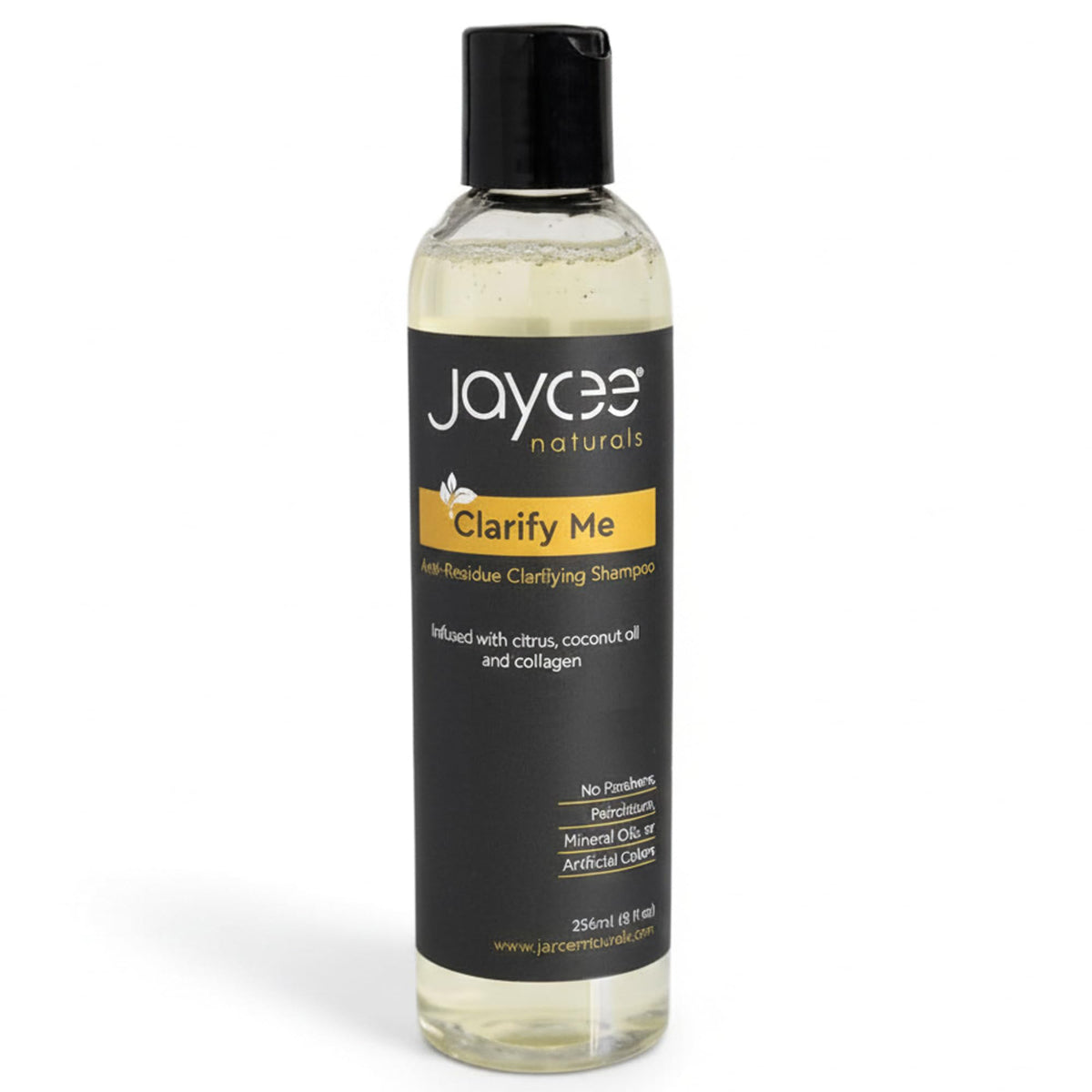 Jaycee Naturals Clarify Me bottle front view for cleansing convenience.