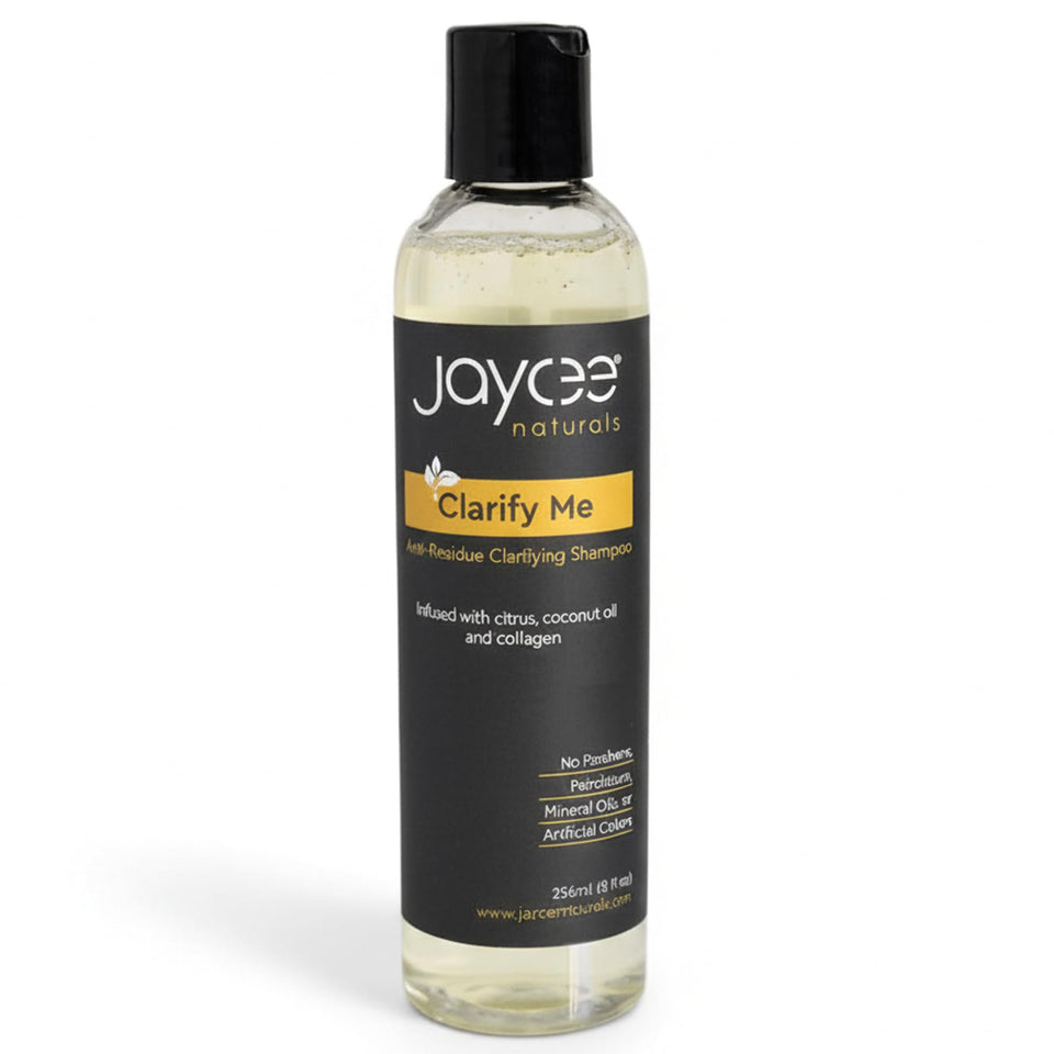 Jaycee Naturals Clarify Me bottle front view for cleansing convenience.