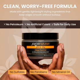 Jaycee Naturals Slick Me Edge Control gentle formula suits sensitive hairlines.