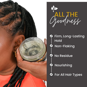 Jaycee Naturals Slick Me Edge Control demonstrates humidity resistance on styled edges.