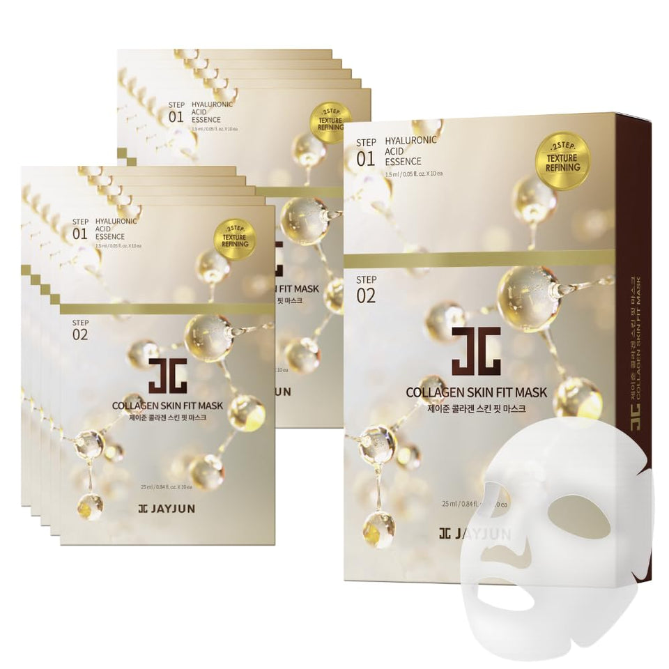 JAYJUN Collagen Skin Fit Mask Step 1 hyaluronic acid essence for deep hydration.
