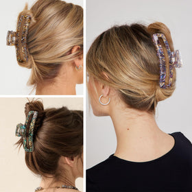 Texture detail on Jayongnee acetate clip reduces snagging.