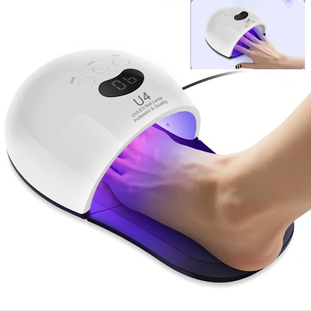 Jazalz UV LED Nail Lamp front view shows compact home gel curing