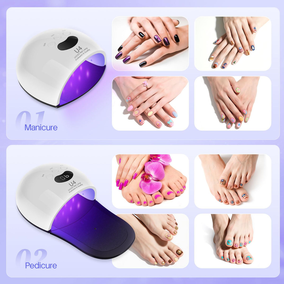 Jazalz UV LED Nail Lamp LCD display and touch controls