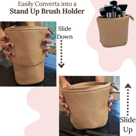 JAZD elastic slots interior holds multiple brushes for tidy organization.