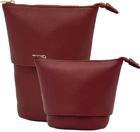 JAZD travel makeup brush bag standup demonstrates compact, organized packing for on-the-go use.