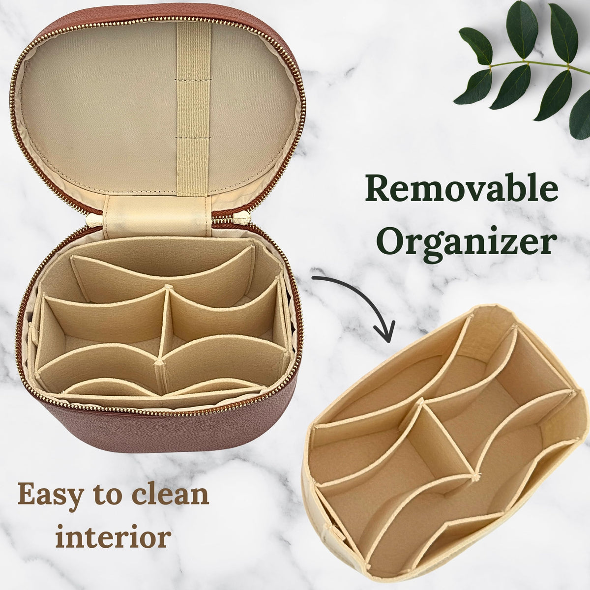 JAZD vanity case travel-ready design fits carry-on and tote bags.