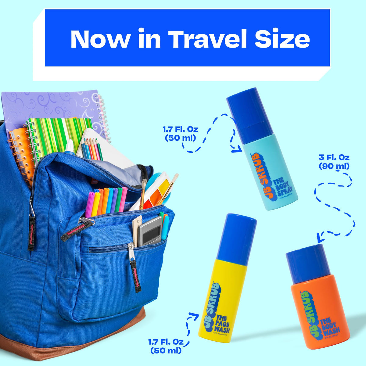 JB SKRUB junior travel trio citrus body spray for quick freshness