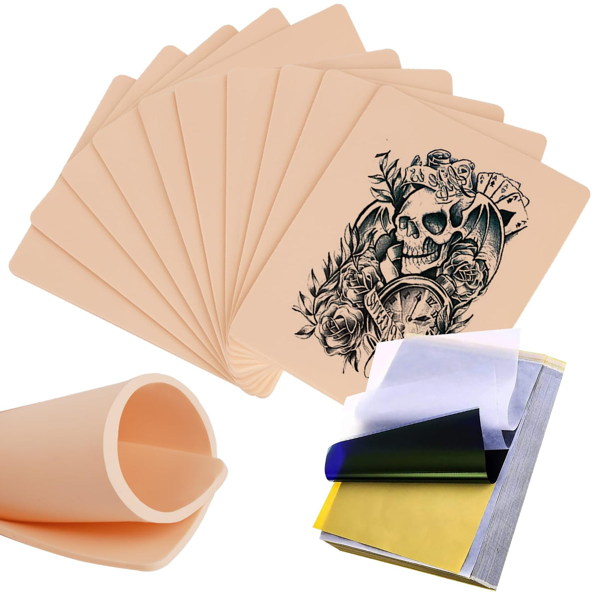 Jconly 3mm silicone tattoo skin with a realistic surface for precise practice.