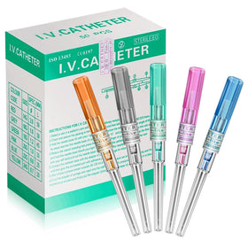 Jconly piercing catheter needles kit box front shows multi-size selection for versatile piercings.