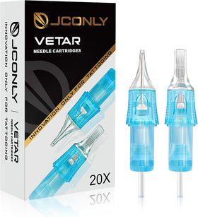 JCONLY Vetar needles packaging shows sterile, ready-to-use 20-cartridge set for professionals