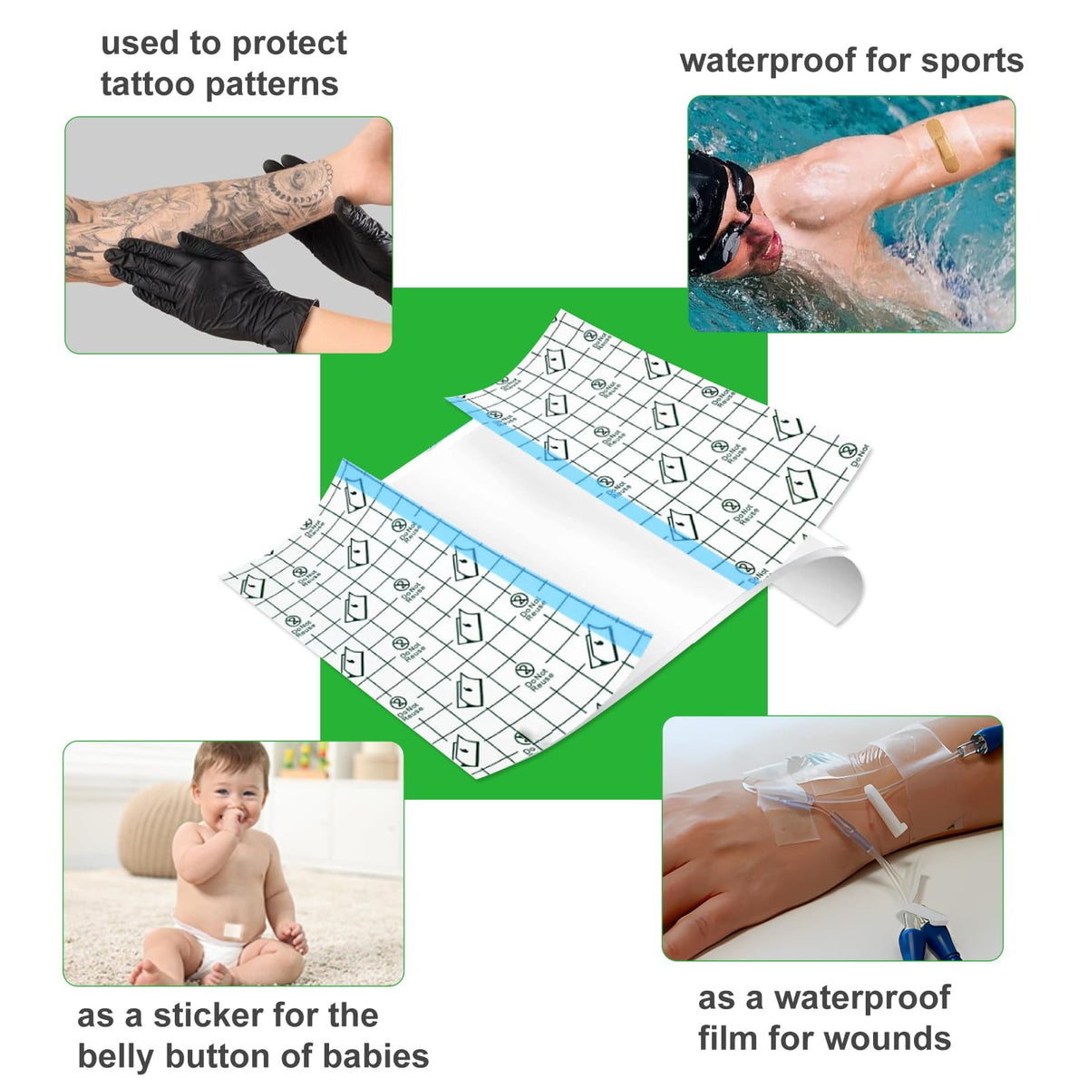 Jconly waterproof tattoo film overlay protecting fresh ink while showering