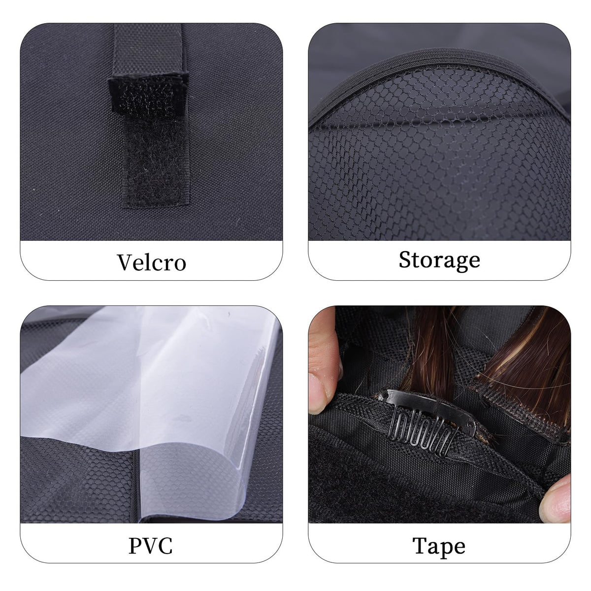 JCWPVA fine lining helps prevent frizz and tangles during storage.