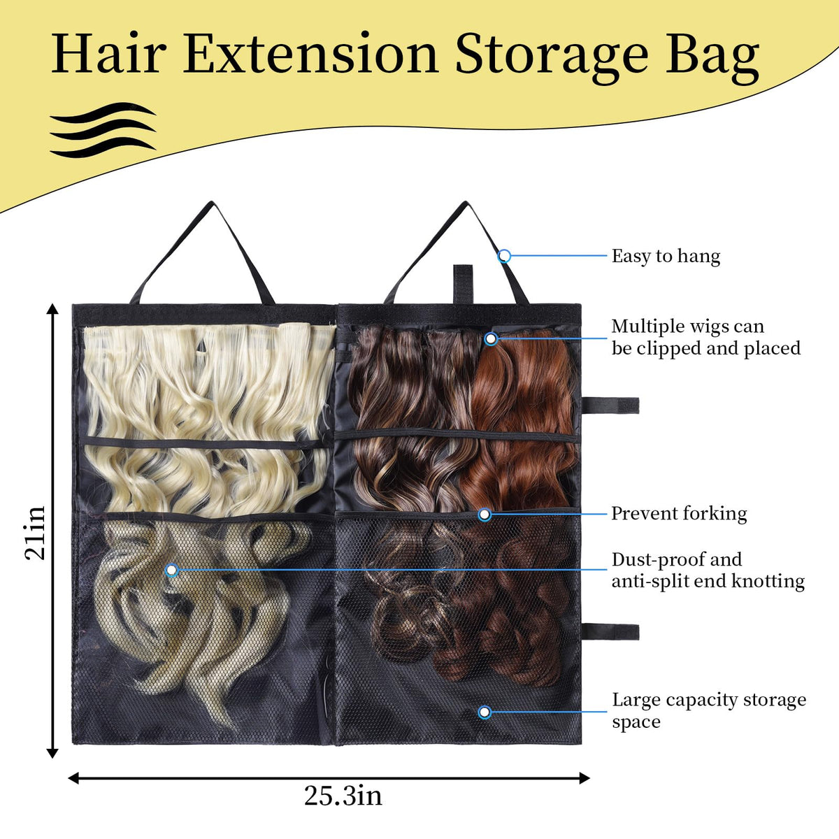 JCWPVA foldable wig storage hanger keeps your hairpieces organized on the go.