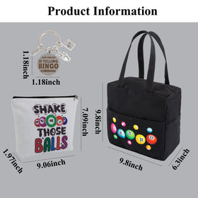 JDGHGB bingo makeup bag with zipper secures cosmetics during travel