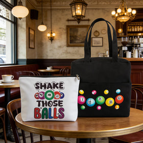 JDGHGB bingo bag with water bottle mesh pockets for on-the-go hydration