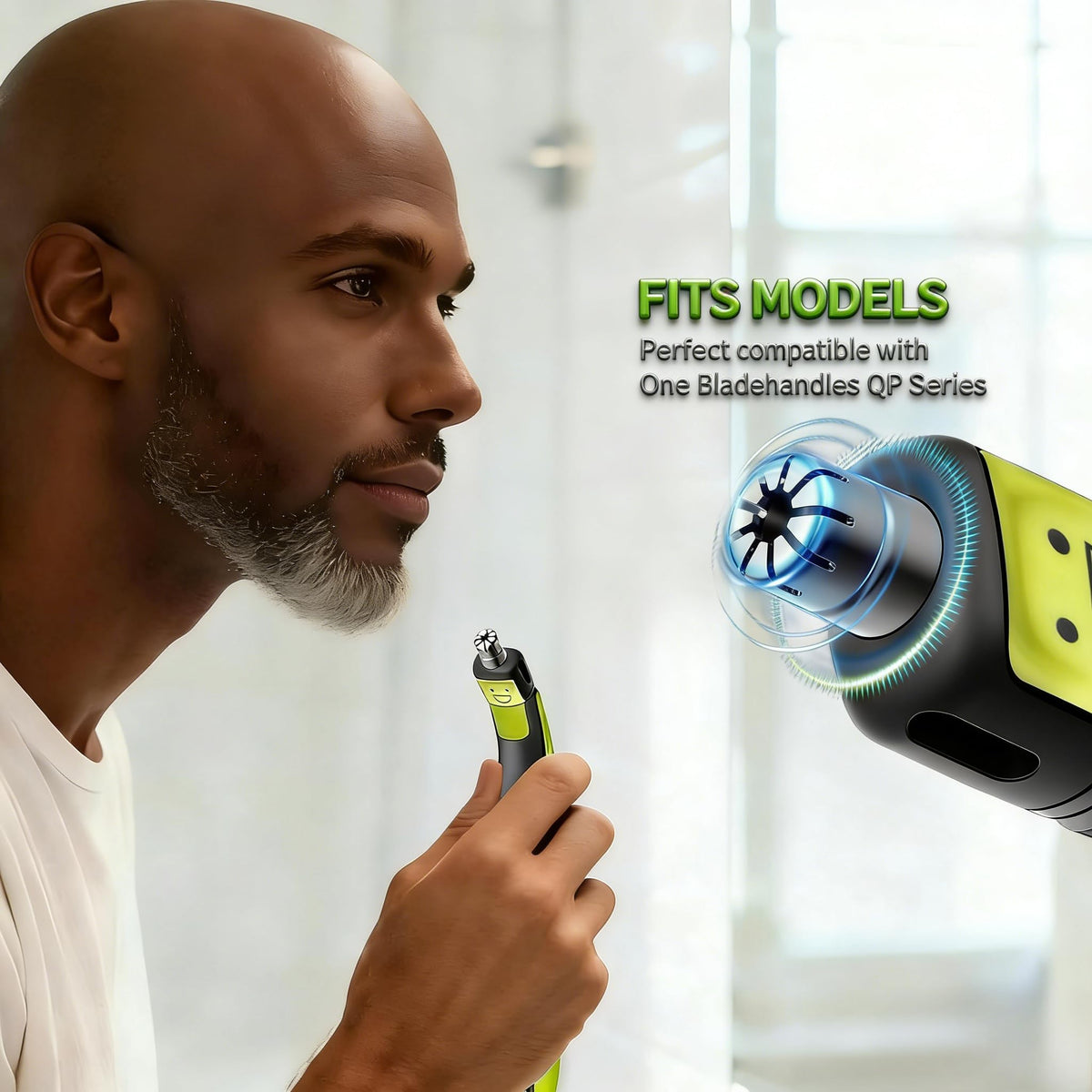 JDHAVMOS 360° rotation replacement head for nose trimmer enables painless trimming.
