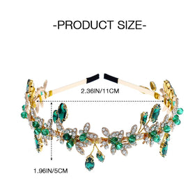 JEAIRTS emerald green crown detail showcases intricate rhinestone setting and forest-inspired charm
