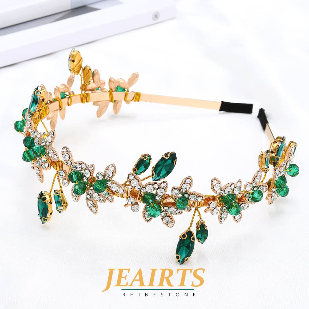 JEAIRTS forest-inspired hair accessory complements emerald tones with magical vibes