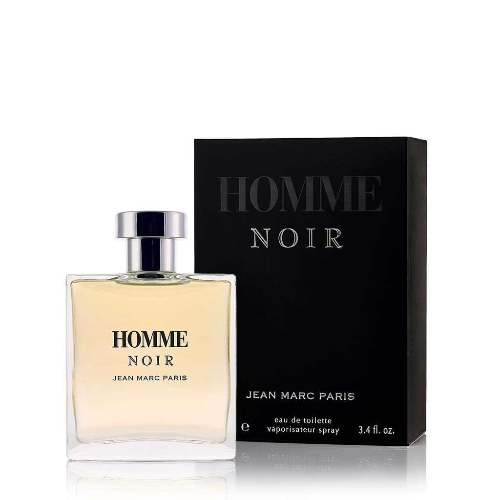 Jean Marc Paris Homme Noir bottle front, sleek design ideal for daily wear.