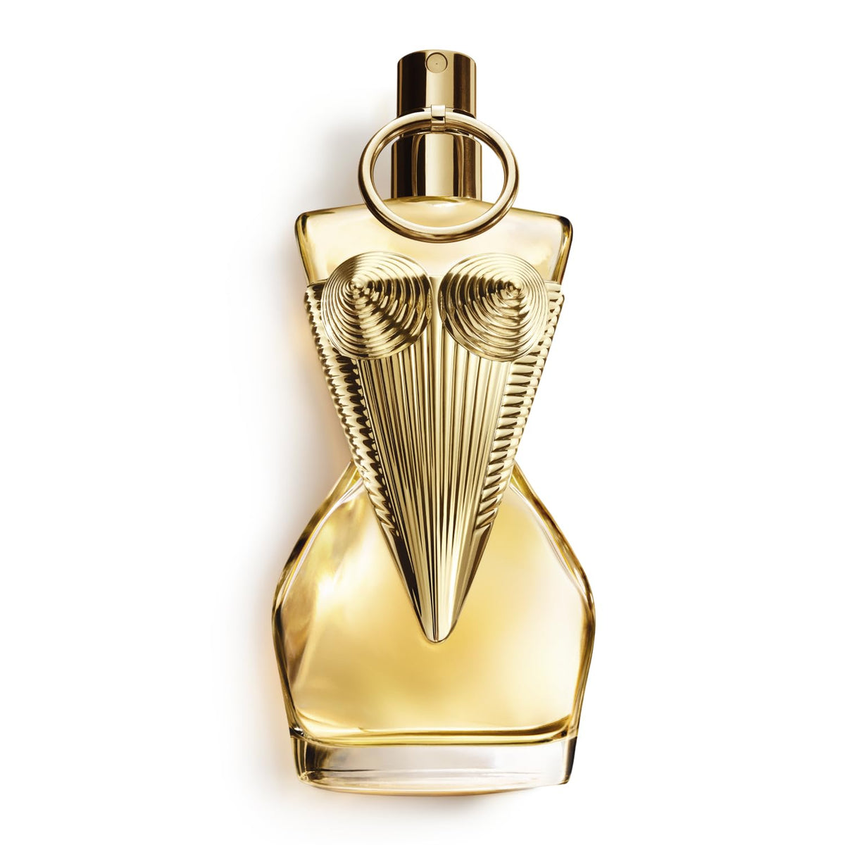 Jean Paul Gaultier Divine bottle hero, refillable luxury design for sustainable glamour.