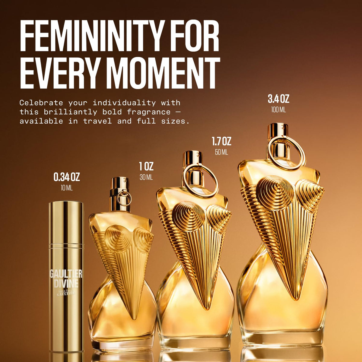 Jean Paul Gaultier Divine pulse-point application suggested on skin for brightness.
