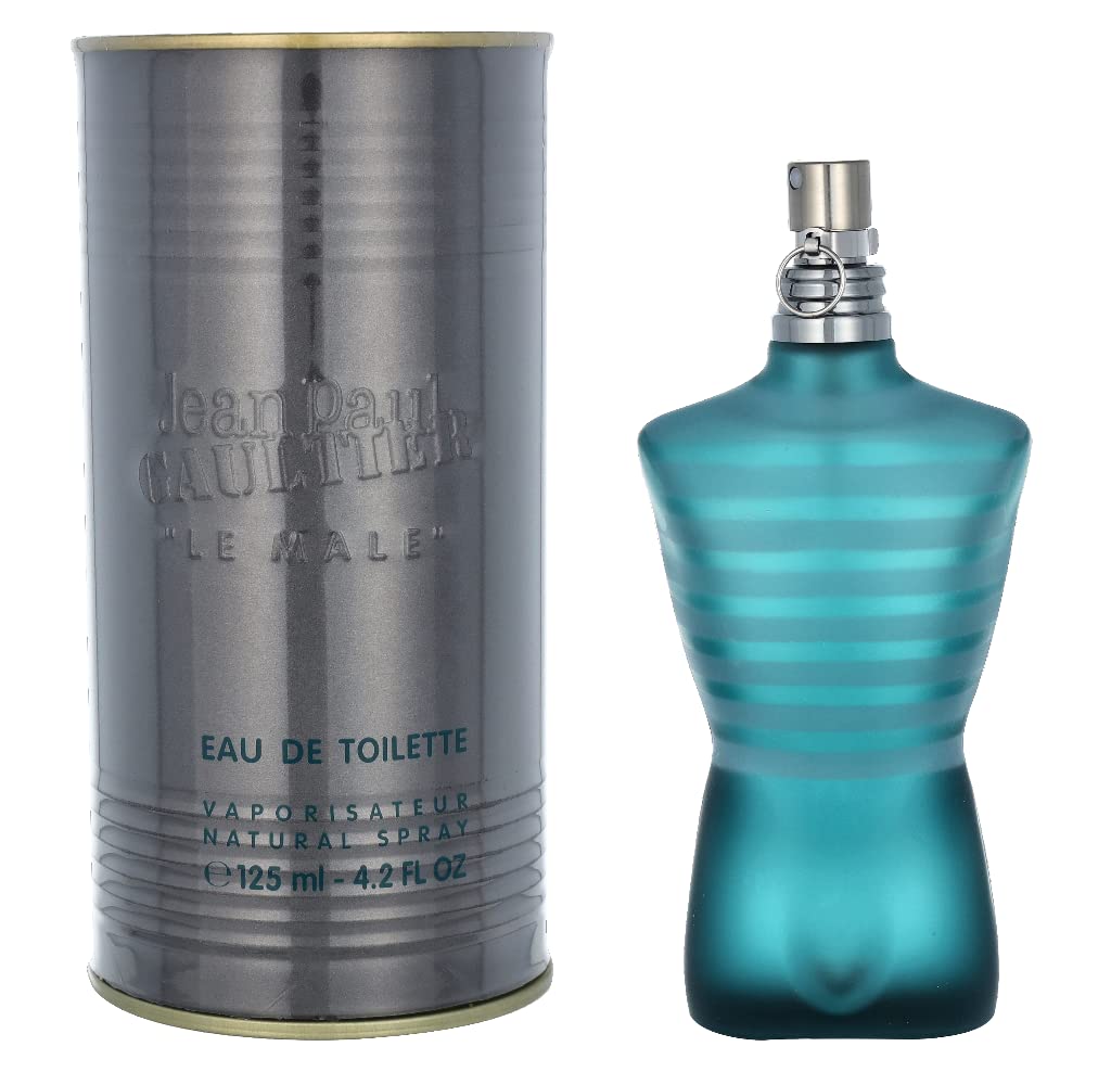 Jean Paul Gaultier Le Male bottle front view highlighting the iconic masculine design for daily grooming.