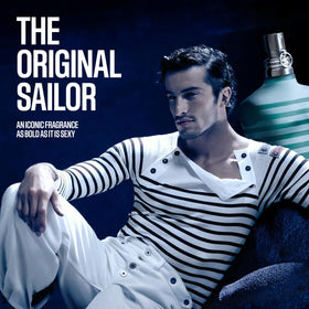Le Male bottle with orange blossom accent inspires confident daily scent.