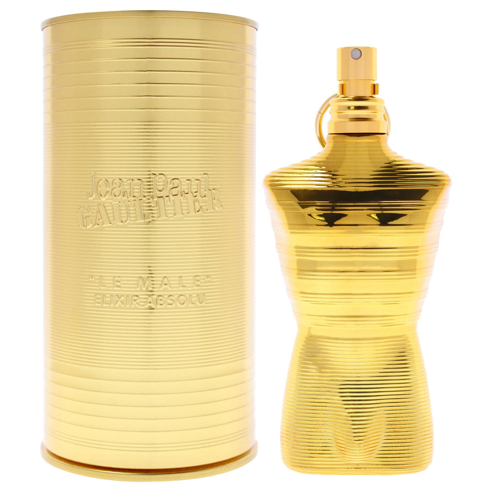 Jean Paul Gaultier Le Male Elixir Absolu Intense bottle for bold evenings.